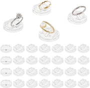 Display perle per anello in vetro trasparente, 30 pezzi