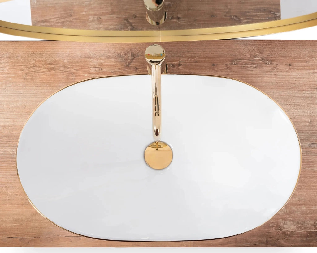 Lavabo Da Appoggio Rea Royal Gold Edge