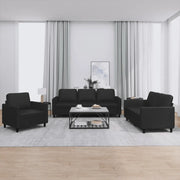 Set di Divani 3 pz con Cuscini Nero in Similpelle 3201740