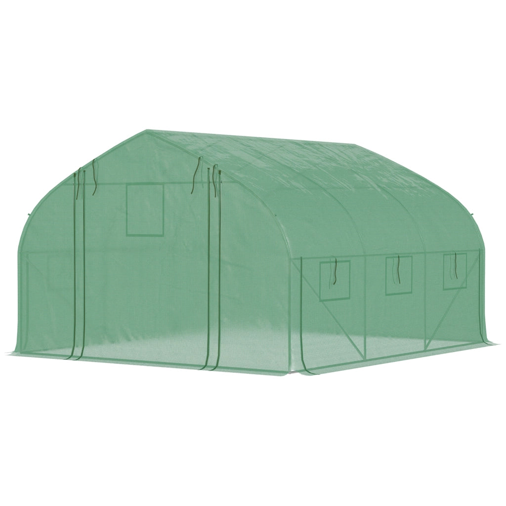 Tunnel Serra Giardino ¨C Zephmum ¨C Verde 347x300x200 cm con 6 Finestre e Porta