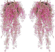 Set di Fioretti Pendenti da 2 - Fiori Artificiali in Rosa per Interno e Esterno