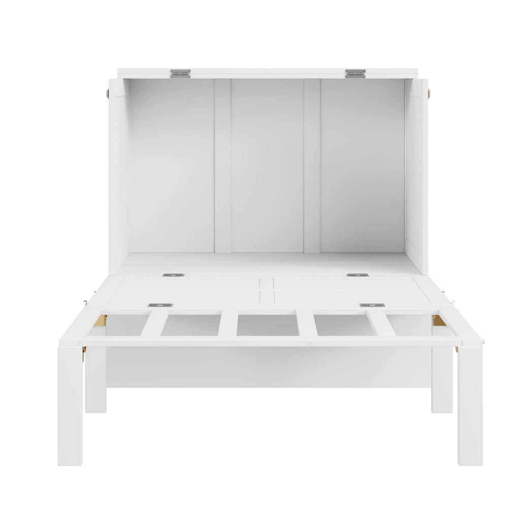 Letto pieghevole verticale 90x200 cm modulare in MDF e metallo bianco