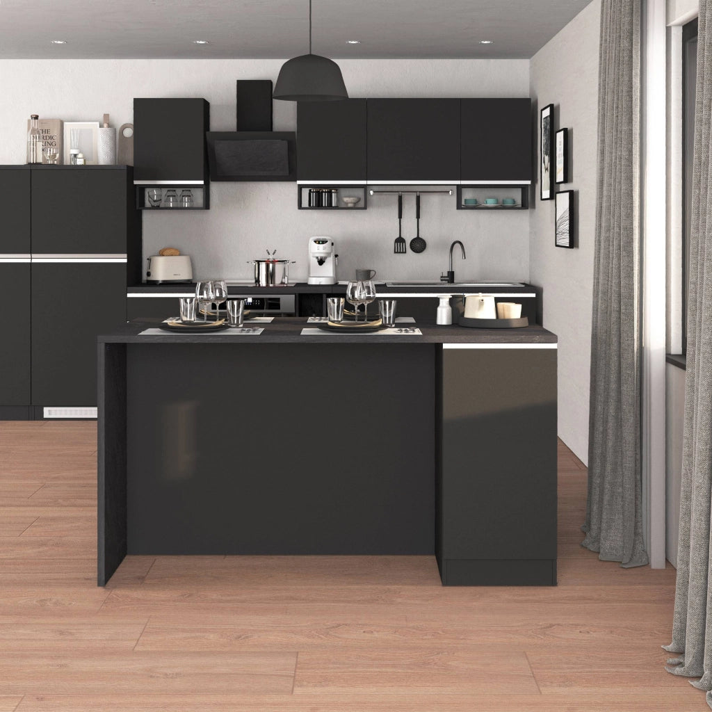 WHOUS Isola da cucina Sole a 2 ante antracite opaco/report 160x90x90 cm