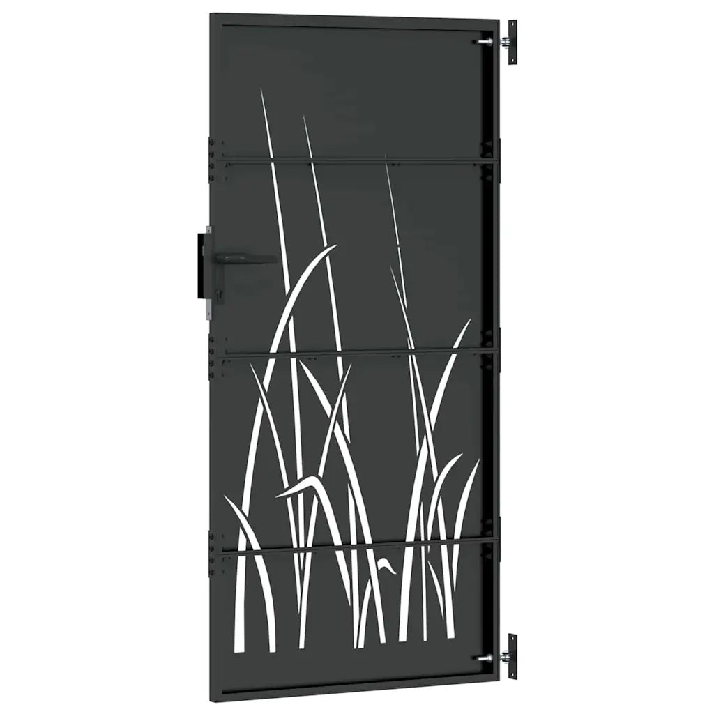 Cancello da giardino con blocco Nero 85 x 200 cm 42015868