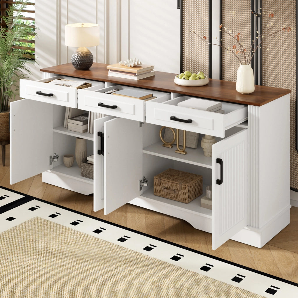 Credenza con cassetti in MDF bianco