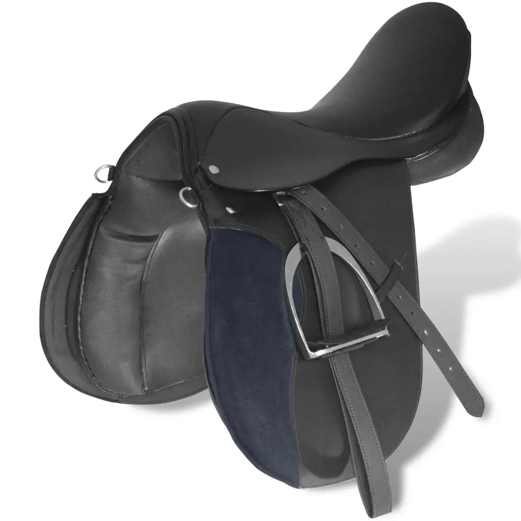 Set Sella Equitazione 17,5" in pelle naturale Nera 18 cm 5-in-1 CFW8933285