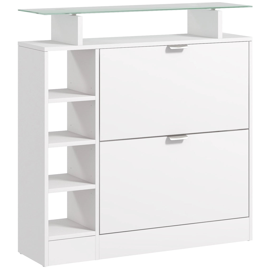 Scarpiera con cassetti e ripiani ¨C Minimal ¨C bianco, 89x25x92 cm