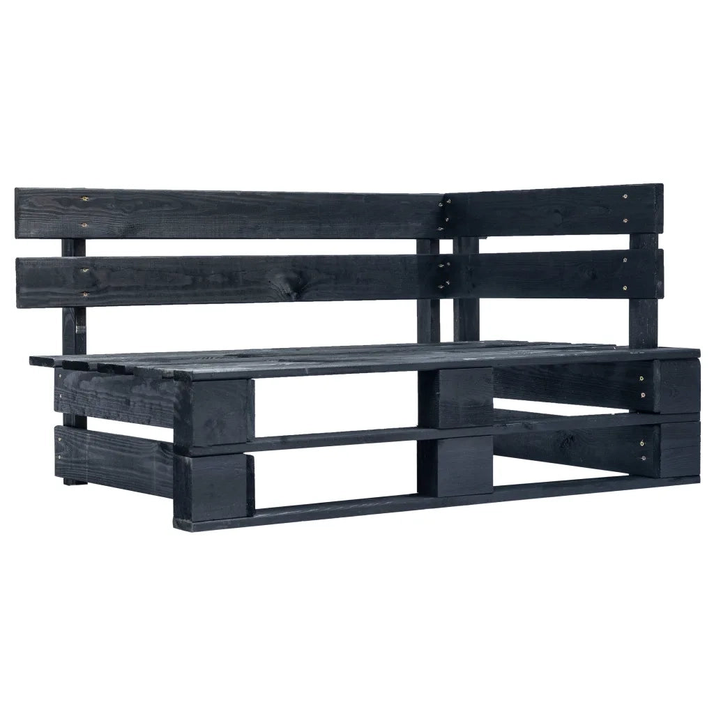 Divano a 2 Posti su Pallet con Cuscini Pino Impregnato Nero 3066651