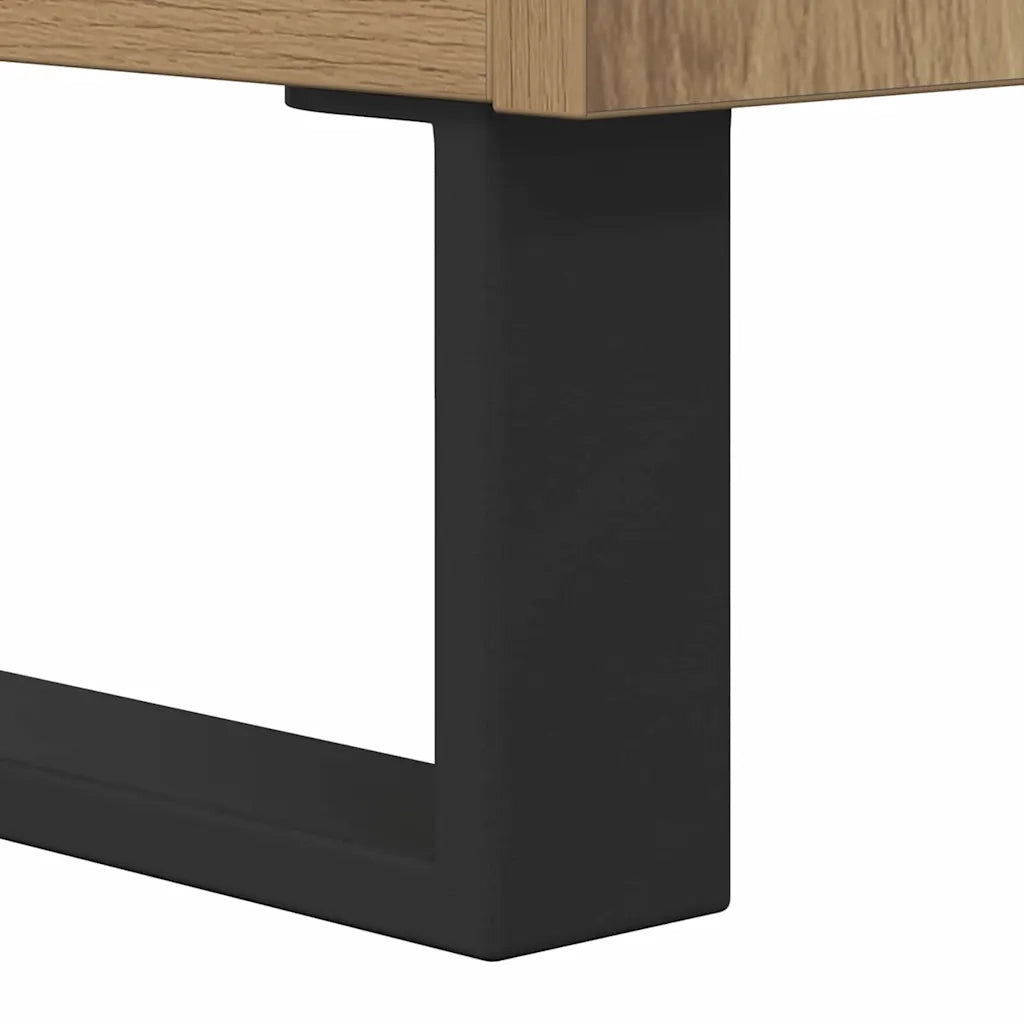 Mobile TV rettangolare moderno 104 x 35 x 50 cm con ripiani sicuri stile minimalista in legno ingegnerizzato rovere artigianale 02_0052767