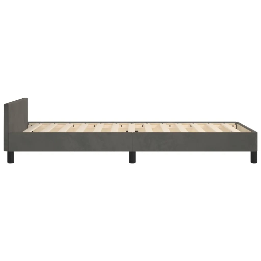 Giroletto senza Materasso-Struttura Letto Grigio Scuro 90x190 cm Velluto 406577