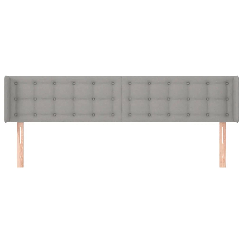 Testiera | Testata ad Orecchio Grigio Chiaro 183x16x78/88 cm in Tessuto
