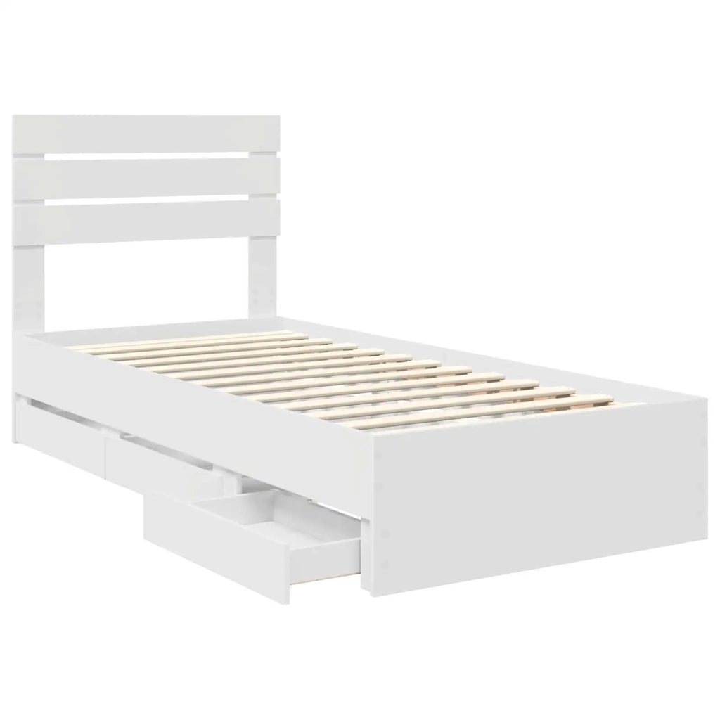 Struttura del letto Bianco 75 x 190 cm Legno Ingegnerizzato 3411539