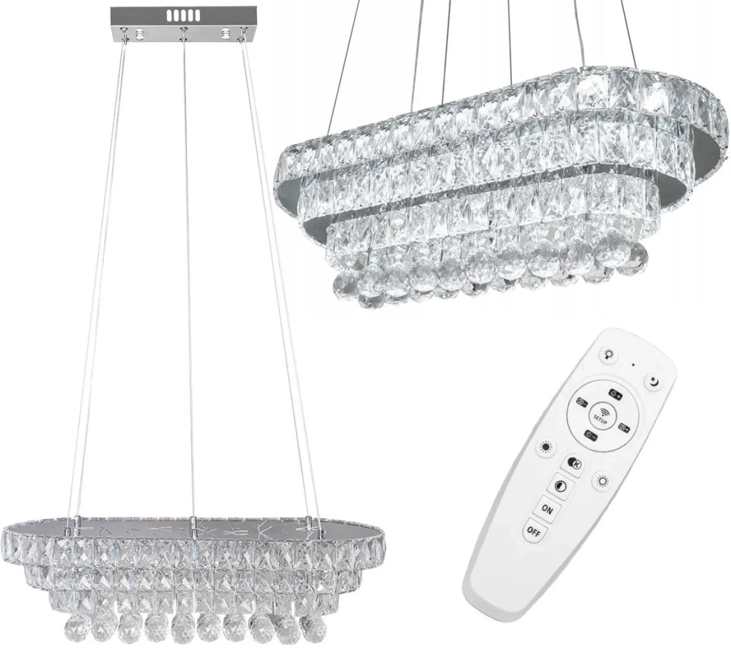 Lampada Da Soffitto Cristallo Led 102w Telecomando App417-cp