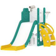 Set da gioco per bambini con scivolo e canestro ¨C Minimal ¨C Giallo e verde