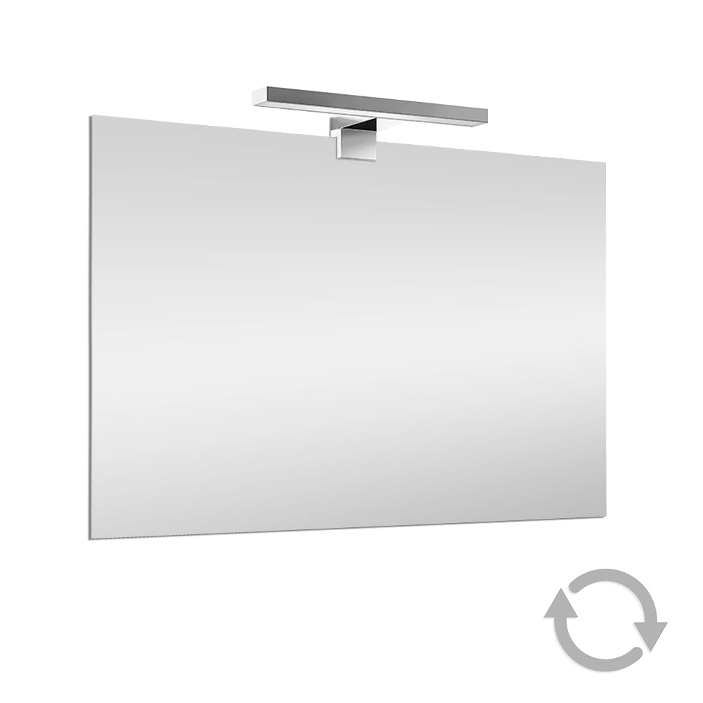 Specchio bagno 60x80 a filo reversibile con lampada naturale 30 cm