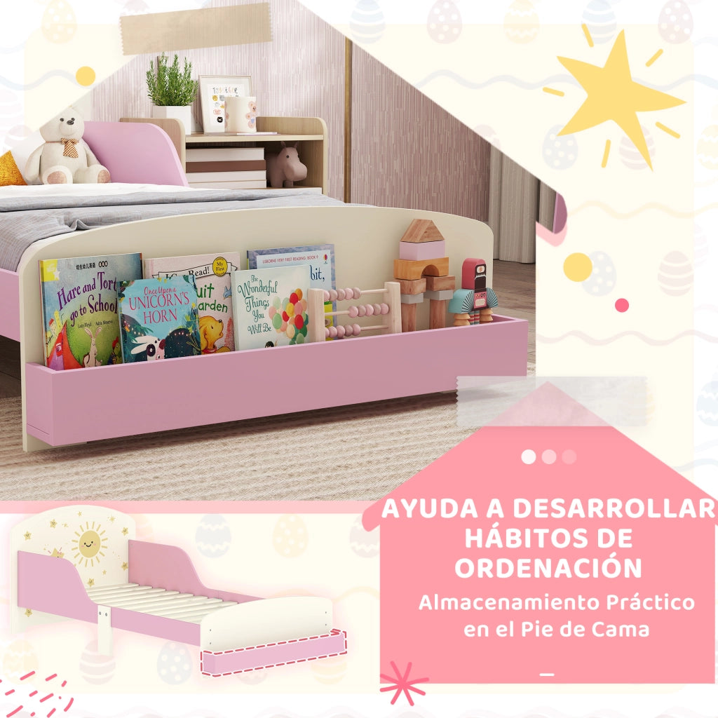 Letto a soppalco con cassetti ¨C Minimal ¨C 70x140 cm rosa legno