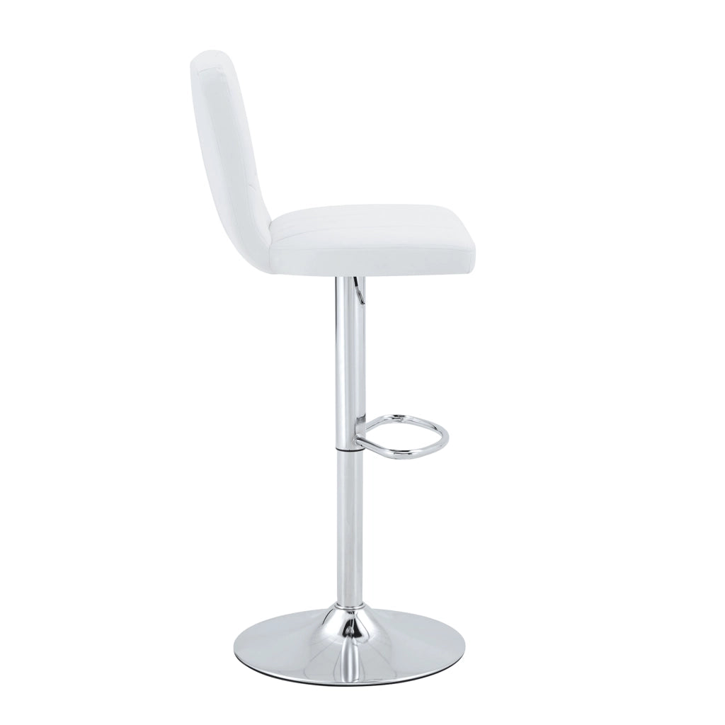 Sgabello da bar regolabile 52x45x93-114 cm metallo e PU bianco girevole