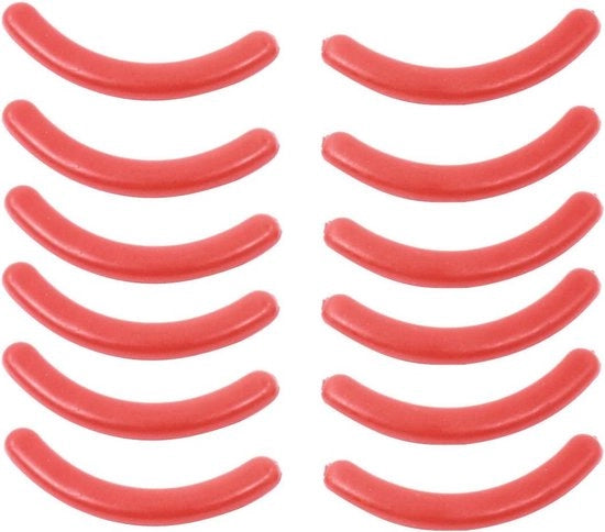 Set di 12 spille per ciglia a forma di curva per donne - Flessibili e sostituibili - Rosso