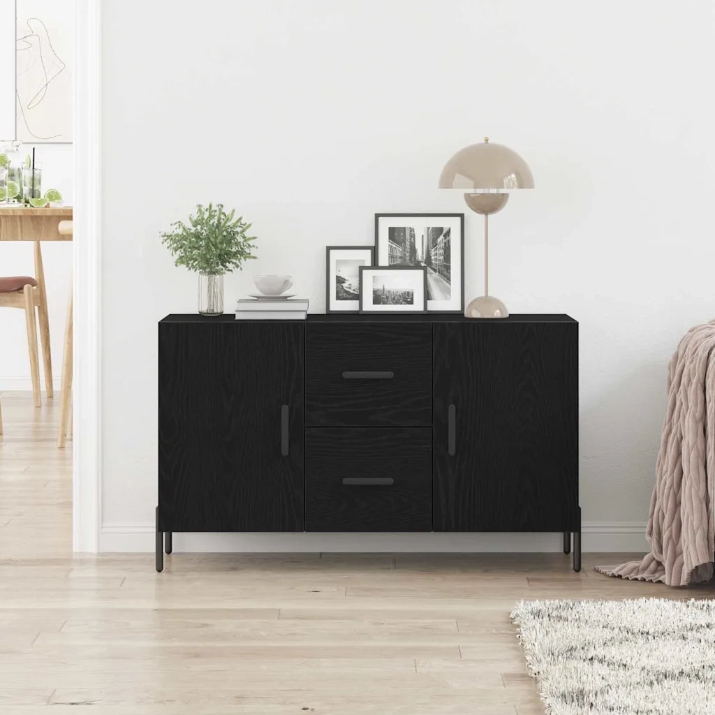 Credenza | Madia | Buffet da pranzo | Armadio da pranzo Rovere Nero 100 x 36 x 60 cm Legno multistrato