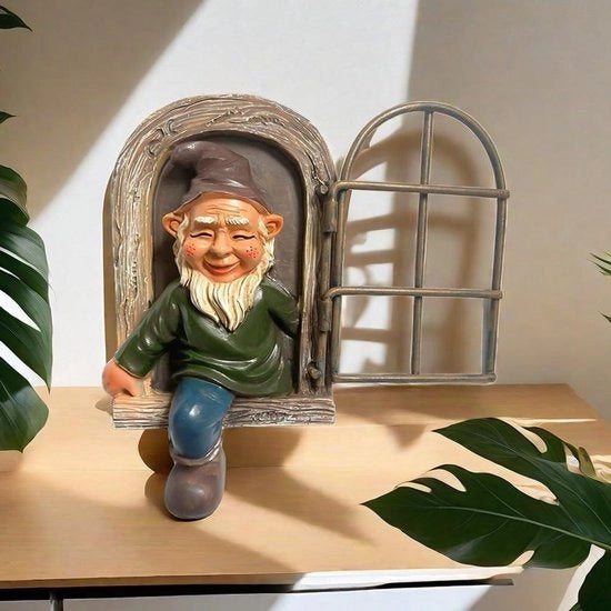 Decorazione di giardino con statuetta di cera di gnomone miniatura per decorazione di giardino, accessori per decorazione di giardino, artigianato per paesaggio di gnomi.