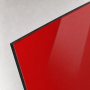 ZOIMANIA - Paraschizzi in Dibond - Composito di Alluminio 3 mm - Rosso Lucido Colore Dibond: Rosso Lucido, Dimensione Paraschizzi: L50 x P60