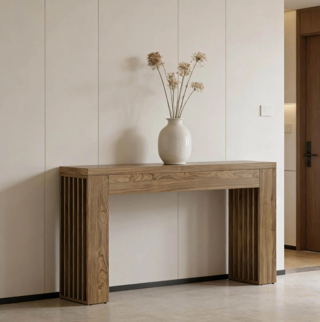 Tavolo consolle in MDF effetto legno 150 cm stile country rustico