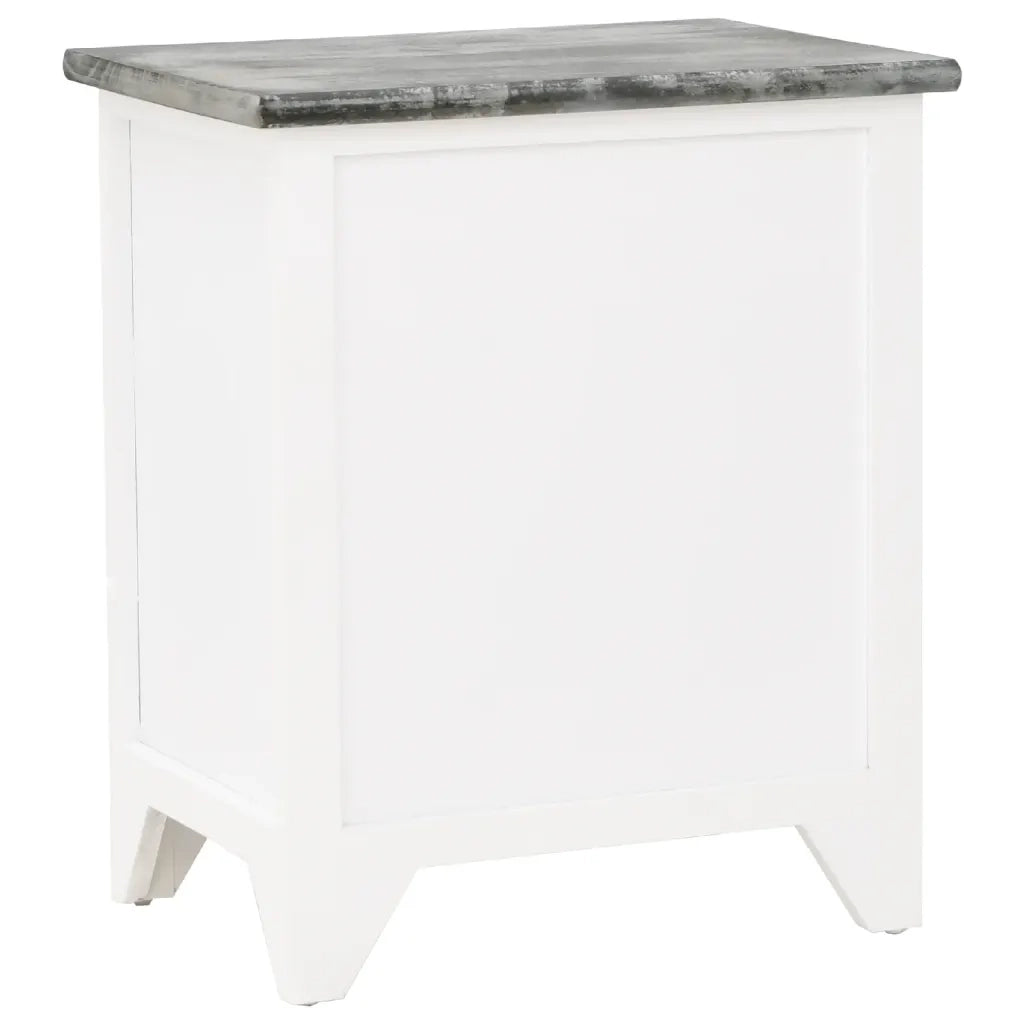 Set di 2 Comodini | Armadio da Notte | Mobiletto da notte Set con 2 Cassetti Grigio e Bianco