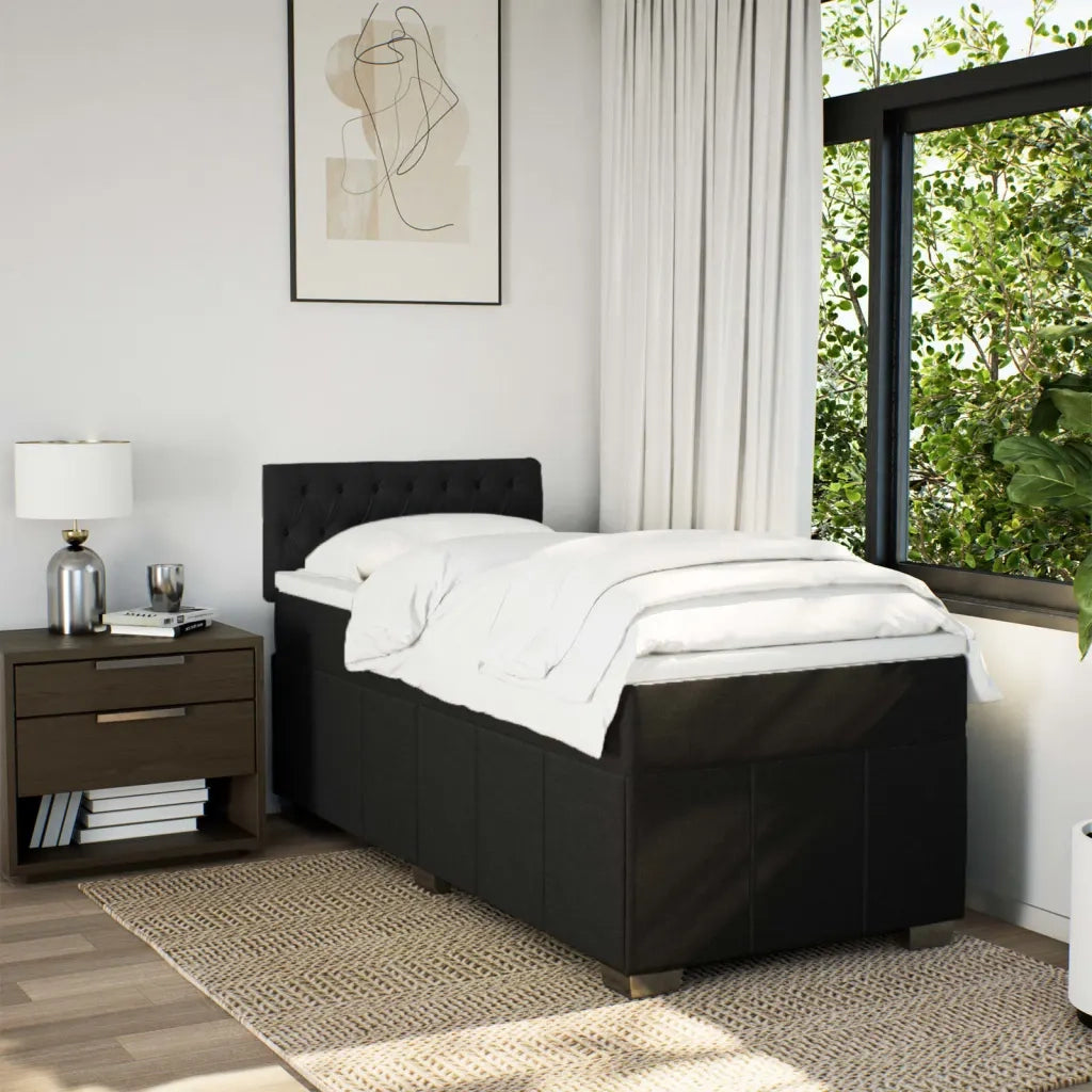 Giroletto a Molle con Materasso Nero 100x200 cm in Tessuto 3286988