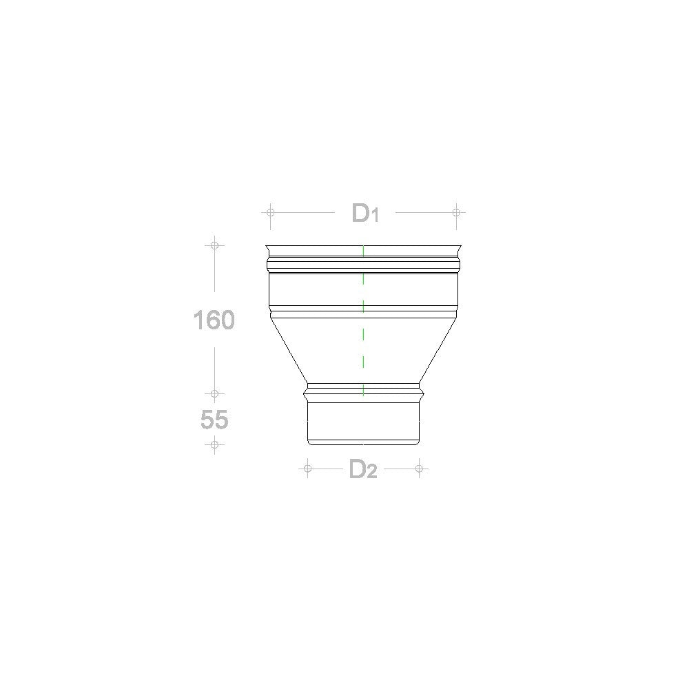Aumento in rame da m 140 a f variabile, diametro 250mm