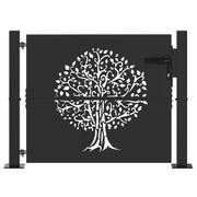 Cancello da giardino con blocco Nero 110 x 105 cm CFW7425424