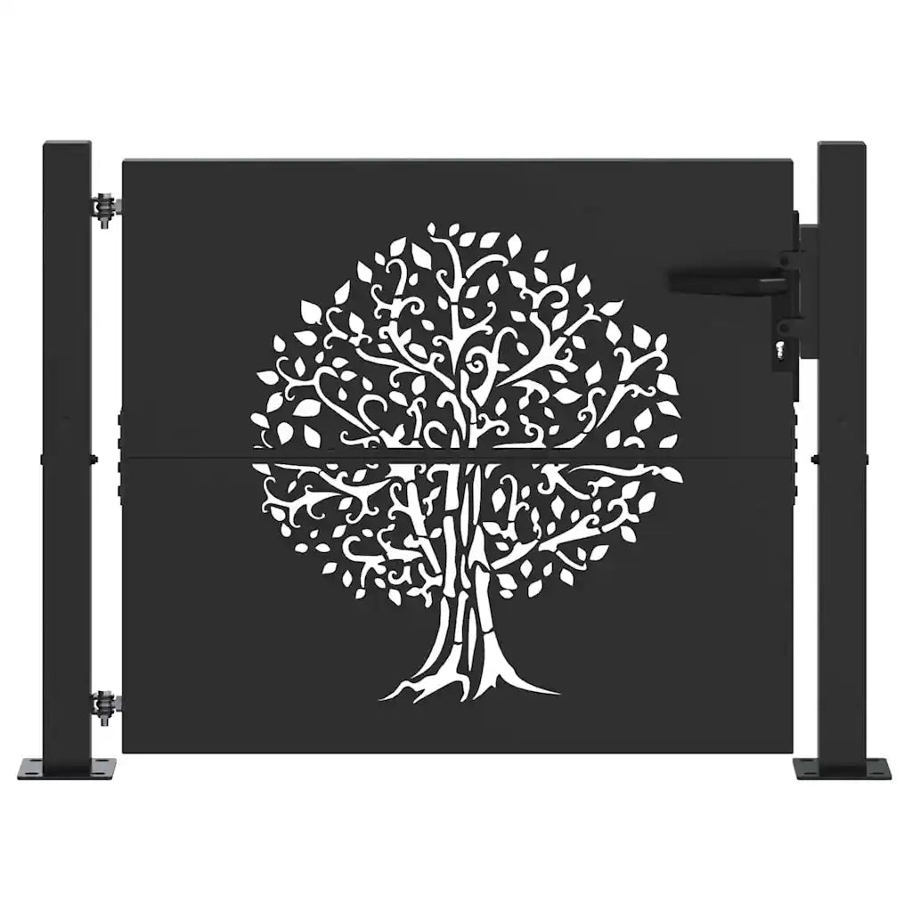 Cancello da giardino con blocco Nero 110 x 105 cm CFW7425424