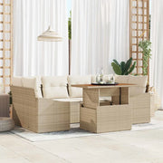 Set Divano da Giardino 7 pcs Beige Poly Rattan 3358528