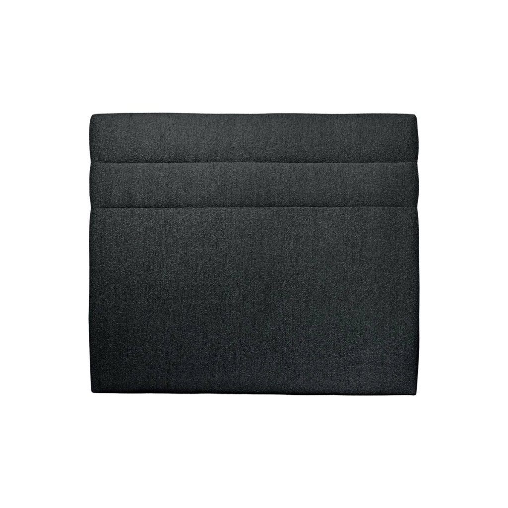 Testiera in tessuto bouclé nero con linee L150 cm