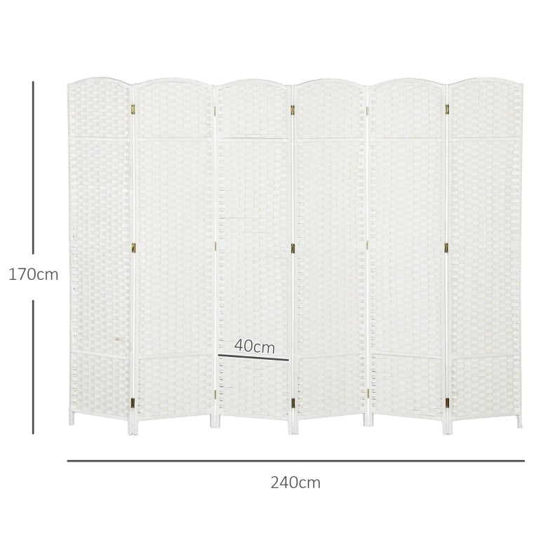 Paravento pieghevole bianco in legno e PP 240 x 170 cm