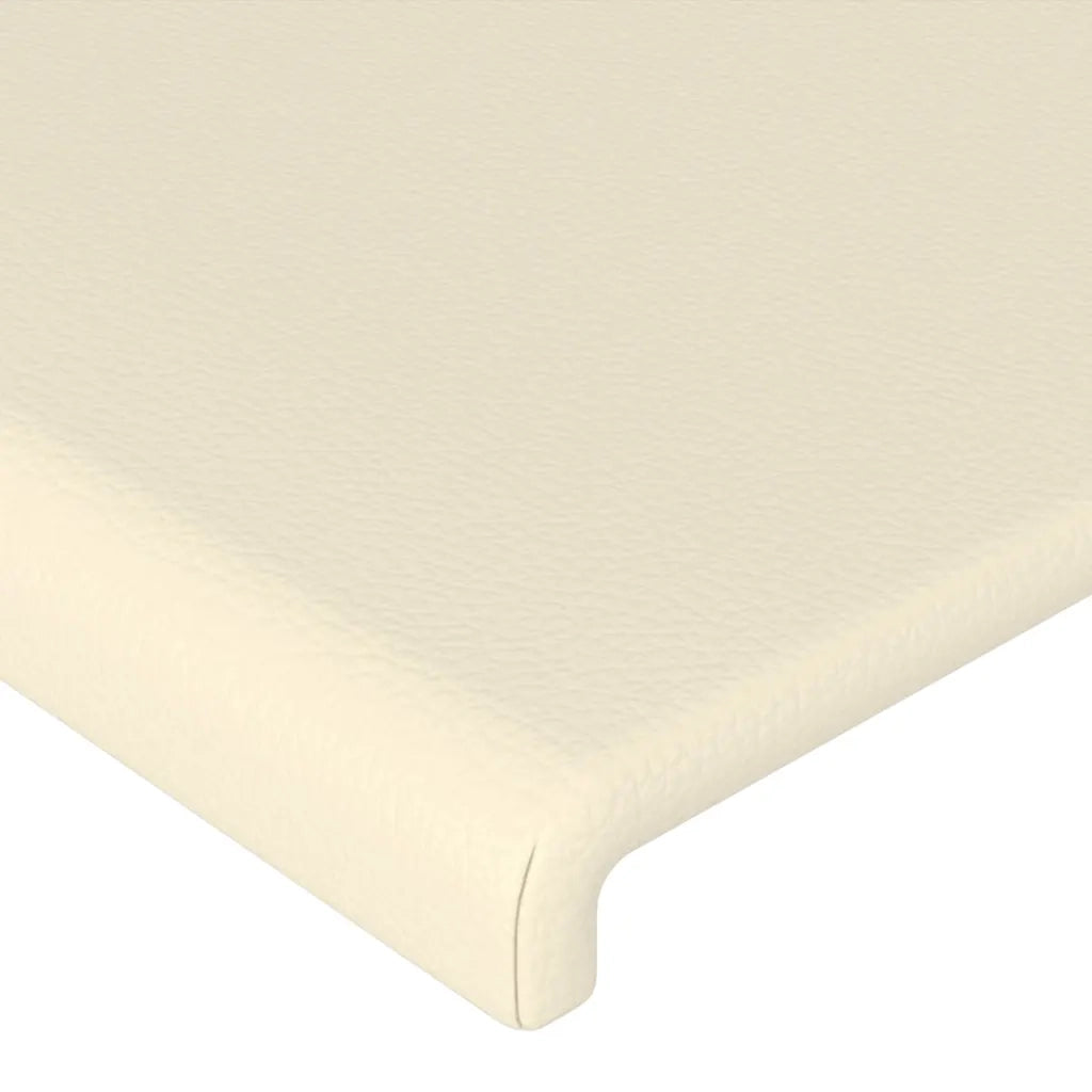 Letto matrimoniale | Letto per adulti | Giroletto con Testiera Crema 120x200 cm in Similpelle