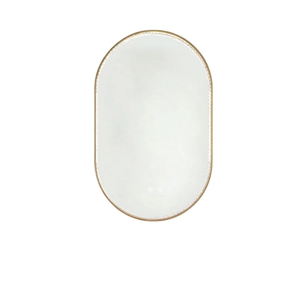 Mobile da bagno con lavabo integrato e specchio LED - per bagno - in MDF - rovere