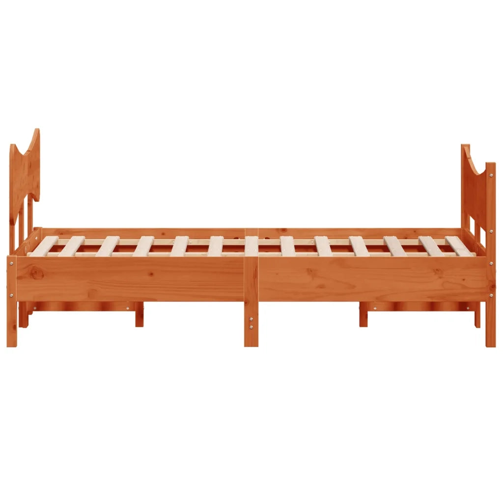 Letto senza Materasso-Struttura Letto Marrone Cera 120x190 cm in Legno di Pino 620974
