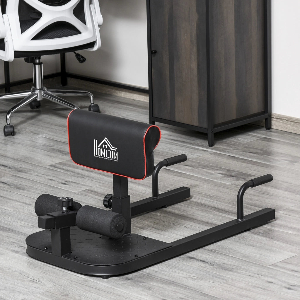 Macchina Squat 3 in 1, Macchina per Deep Sissy Squat Sit Up Push Up Regolabile Acciaio, Multifunzione, per Fitness, Allenamento, Leg Press, Addominali e Flessioni, Nero