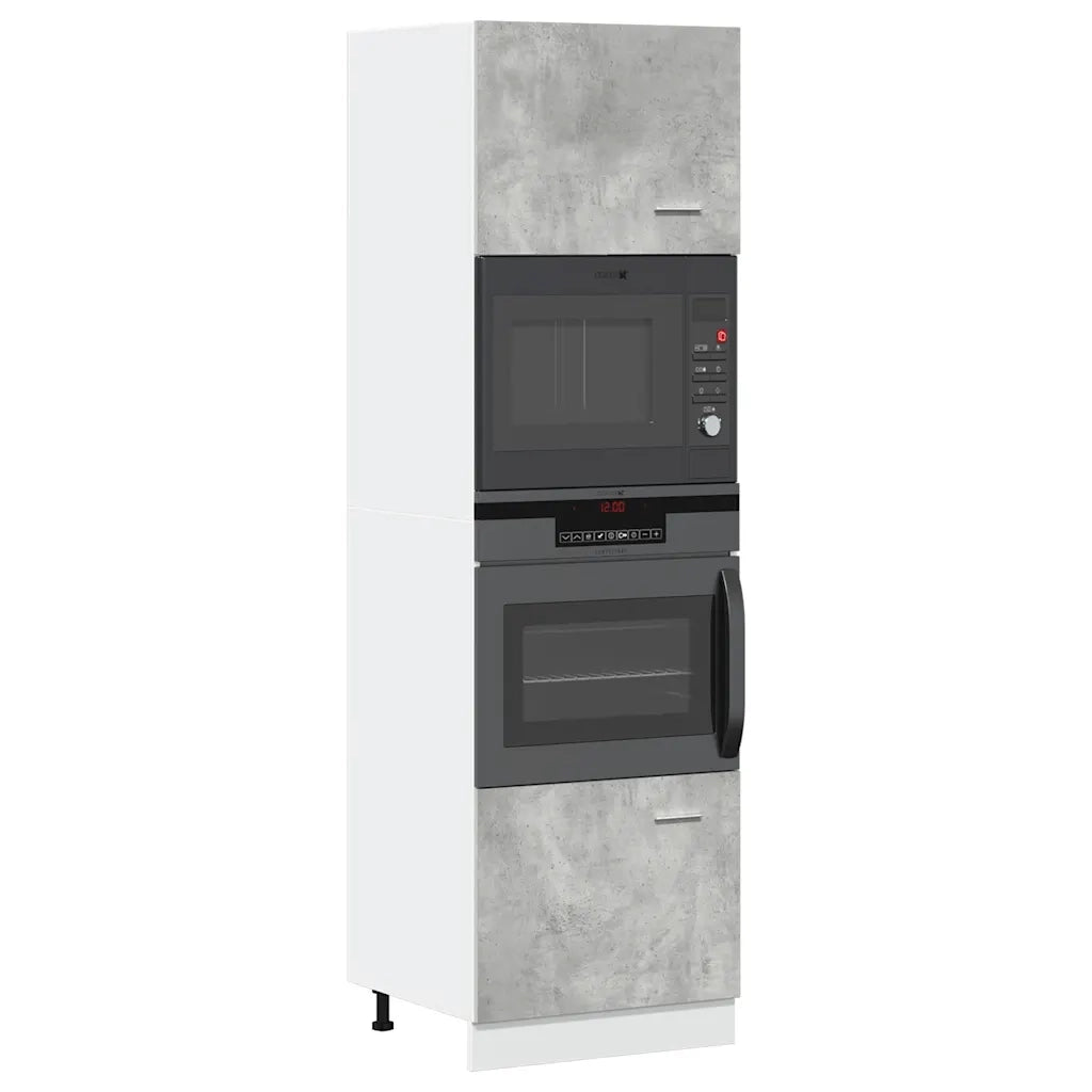 Mobile per Microonde “Lyon” Grigio Cemento 60x57x207 cm 856127