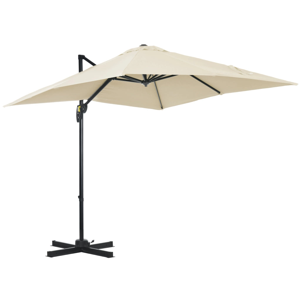 EasyComfort Ombrellone da Giardino con Angolazione Regolabile su 5 Livelli e a 360°, 2.5x2.5 m, color Crema
