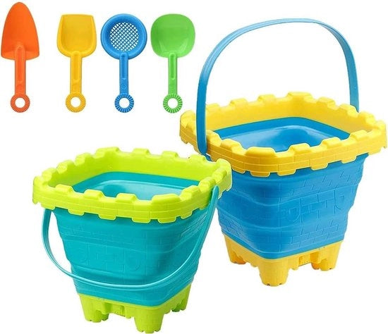 Set di contenitori e cucchiai pieghevoli - Ideale per le vacanze - Progettato in silicone - Qualità premium - 6 pezzi