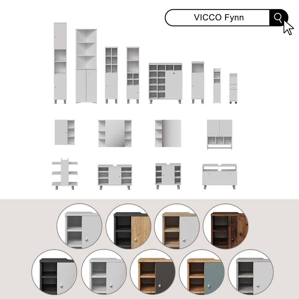 Vicco Set mobili bagno Bianco 3 parti