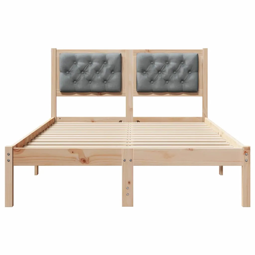 Struttura del letto-Giroletto Grigio chiaro 135 x 190 cm Pino massello 434669