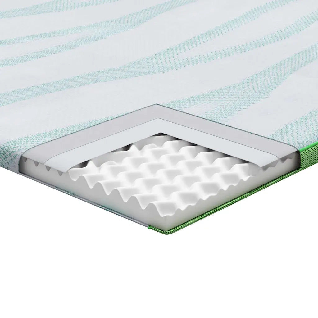 Topper per materasso Bianco e Verde 90 x 190 cm 4106156