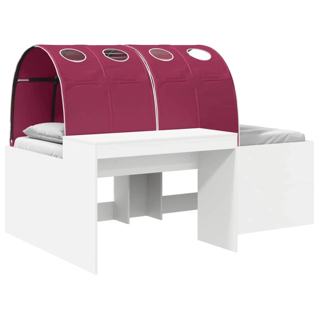 Letto con Tunnel 4 pz Bianco e Rosso Legno ingegnerizzato 3423669
