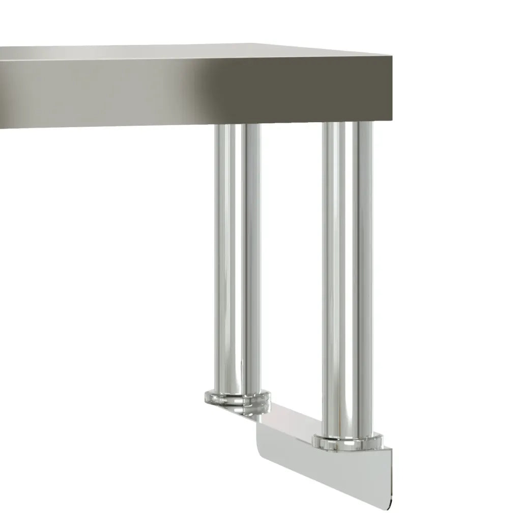 Tavolo Lavoro Cucina con Ripiano-Piano di Lavoro Cucina 110x55x120 cm Acciaio Inox 728650