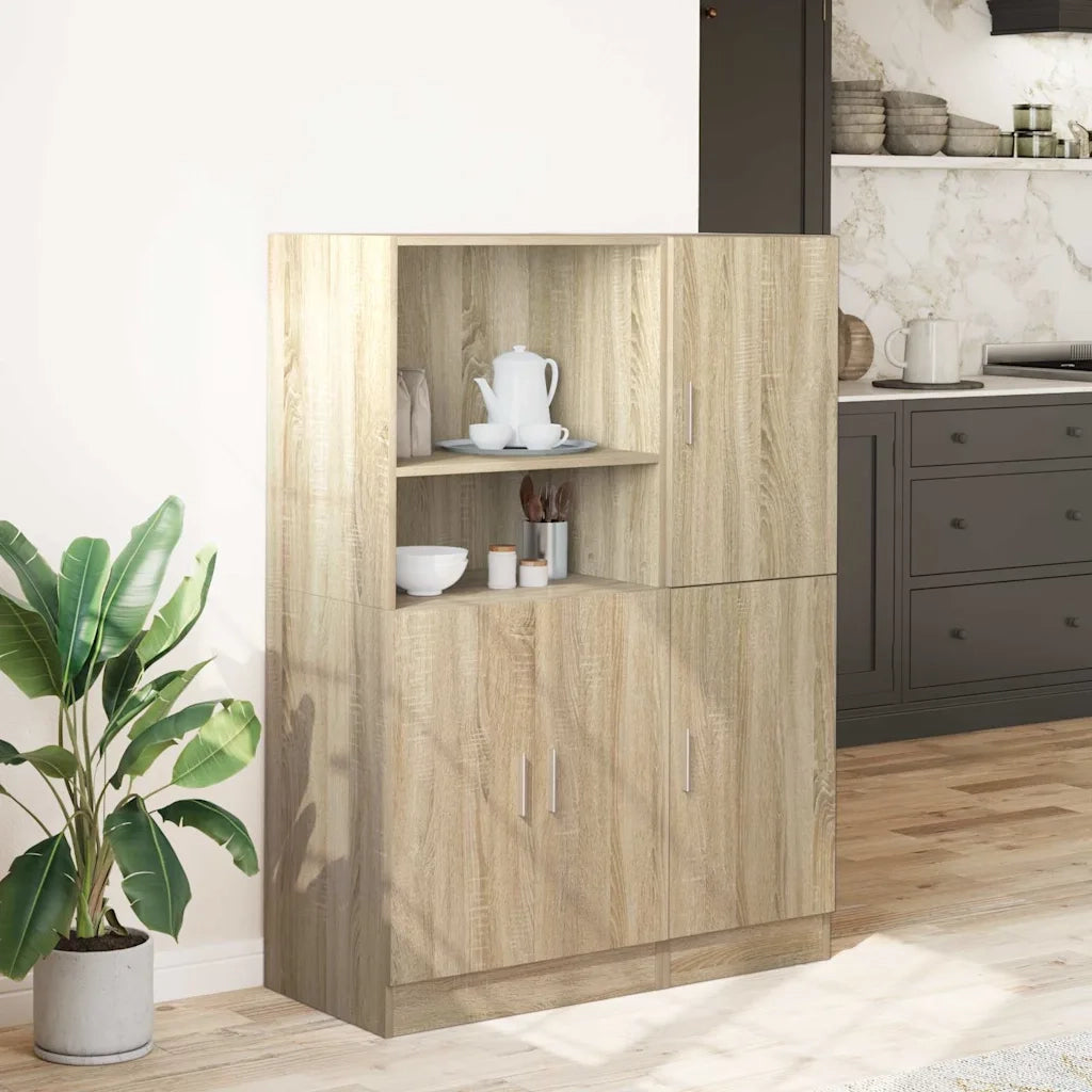 Set di Mobili da Cucina 2 pz-Armadietto Cucina Rovere Sonoma in Truciolato