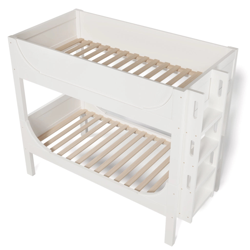Letto a castello separabile 90x200 cm con scala reversibile, bianco, senza materasso