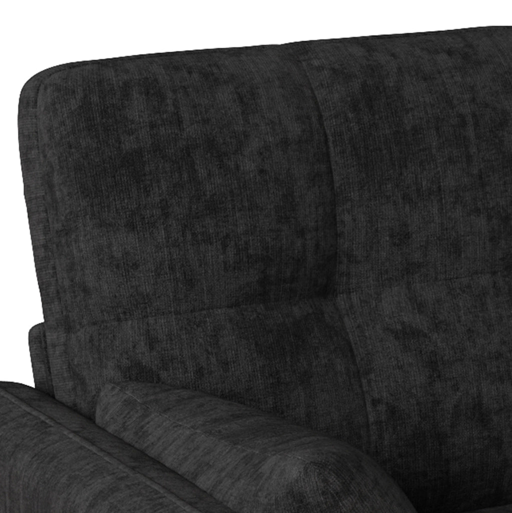 Divano 2 posti 119x78x85 cm in ciniglia grigia con tasca laterale -