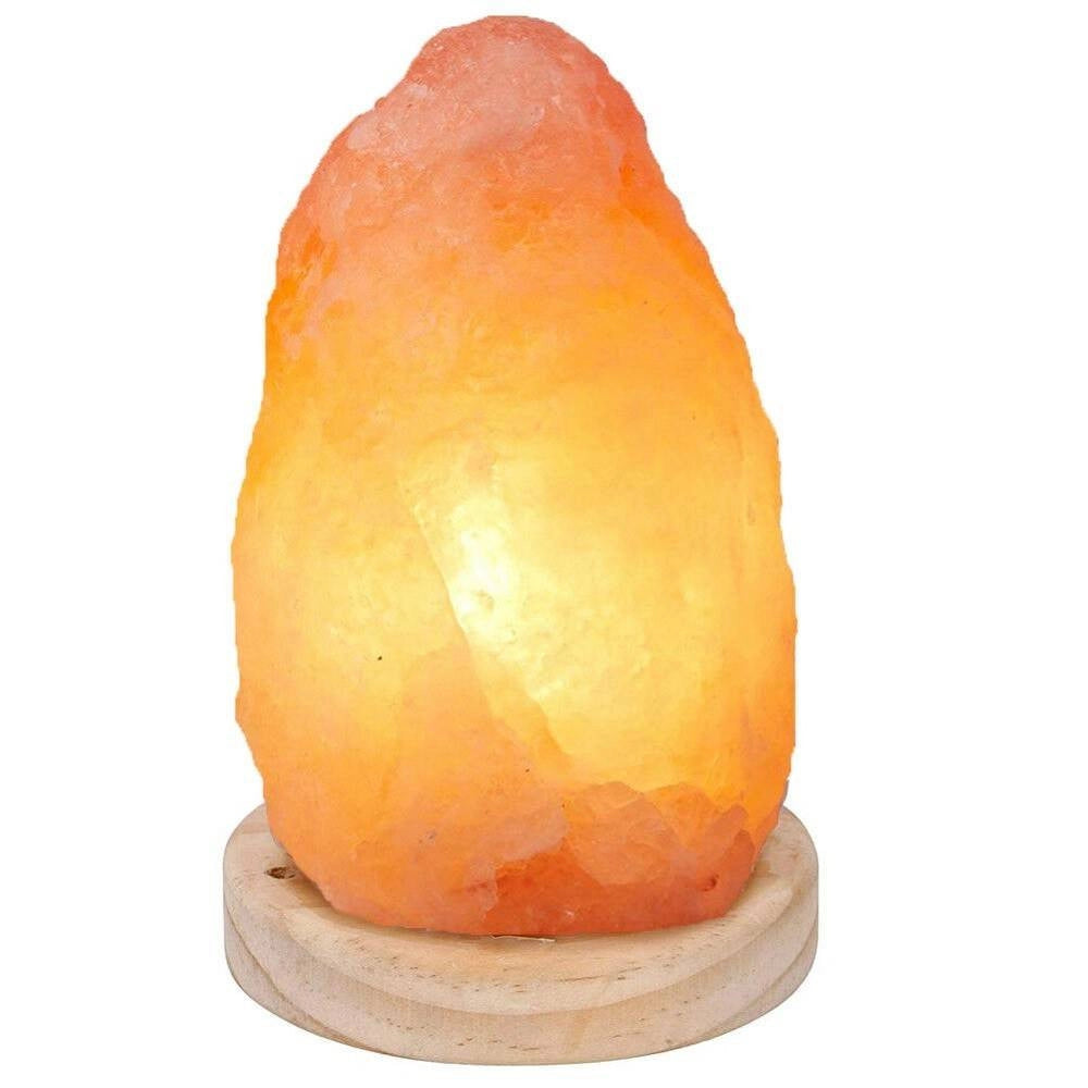 Trade Shop - Lampada Di Sale Himalaya Salgemma Grezza 700gr Luce Led Da Tavolo A Batteria -